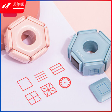 得力(deli) 79970田字格六合一多功能印章 蓝色 TJHX07281635512554