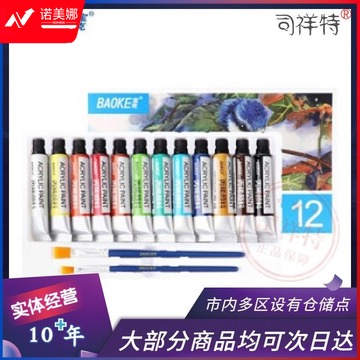 宝克 丙稀画颜料涂鸦12ml美术颜料学生手绘diy涂鸦墙绘色彩石头画衣服T恤材料防水不掉色绘画颜料 12ml 12色WP801