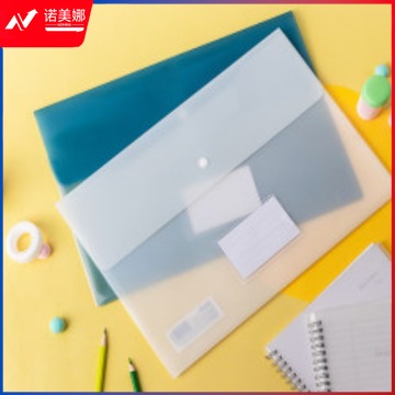 得力(deli) 5506 A4双面文件袋/按扣资料袋/透明试卷收纳袋 10个装 尺寸：335*249mm 颜色随机 (5包起售，偏远区域下单前请电话咨询）