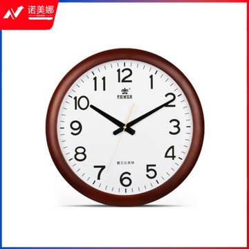 霸王 钟 新中式木挂钟 客厅家用简约挂表圆形石英时钟 17英寸BW13004C（11.15）